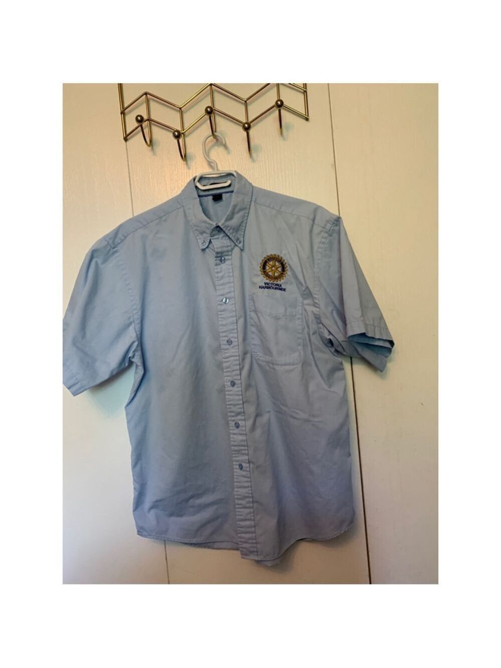 Men's Coal Harbour Button Down Shirt Size L Blue rotary club